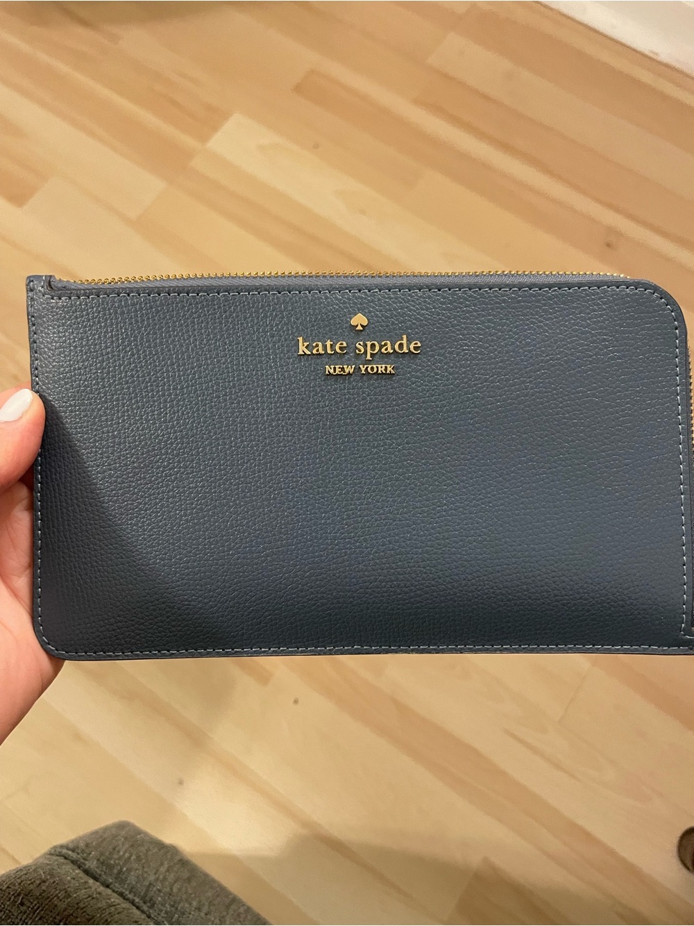 Good Condition Kate Spade Blue-Gray Clutch - Wallet